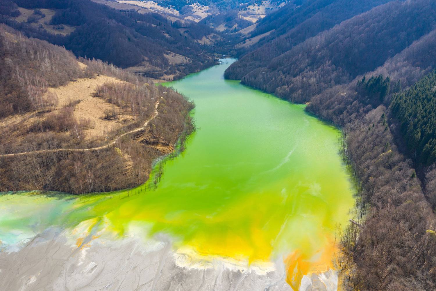 Industrial discharge into a river